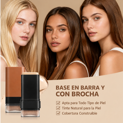 Base hidratante en barra con brocha