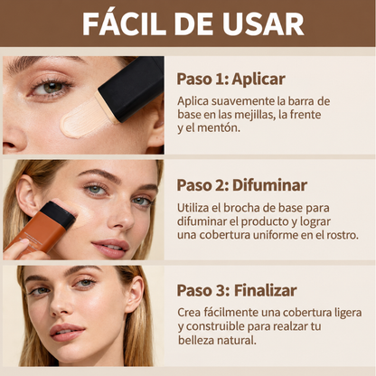 Base hidratante en barra con brocha